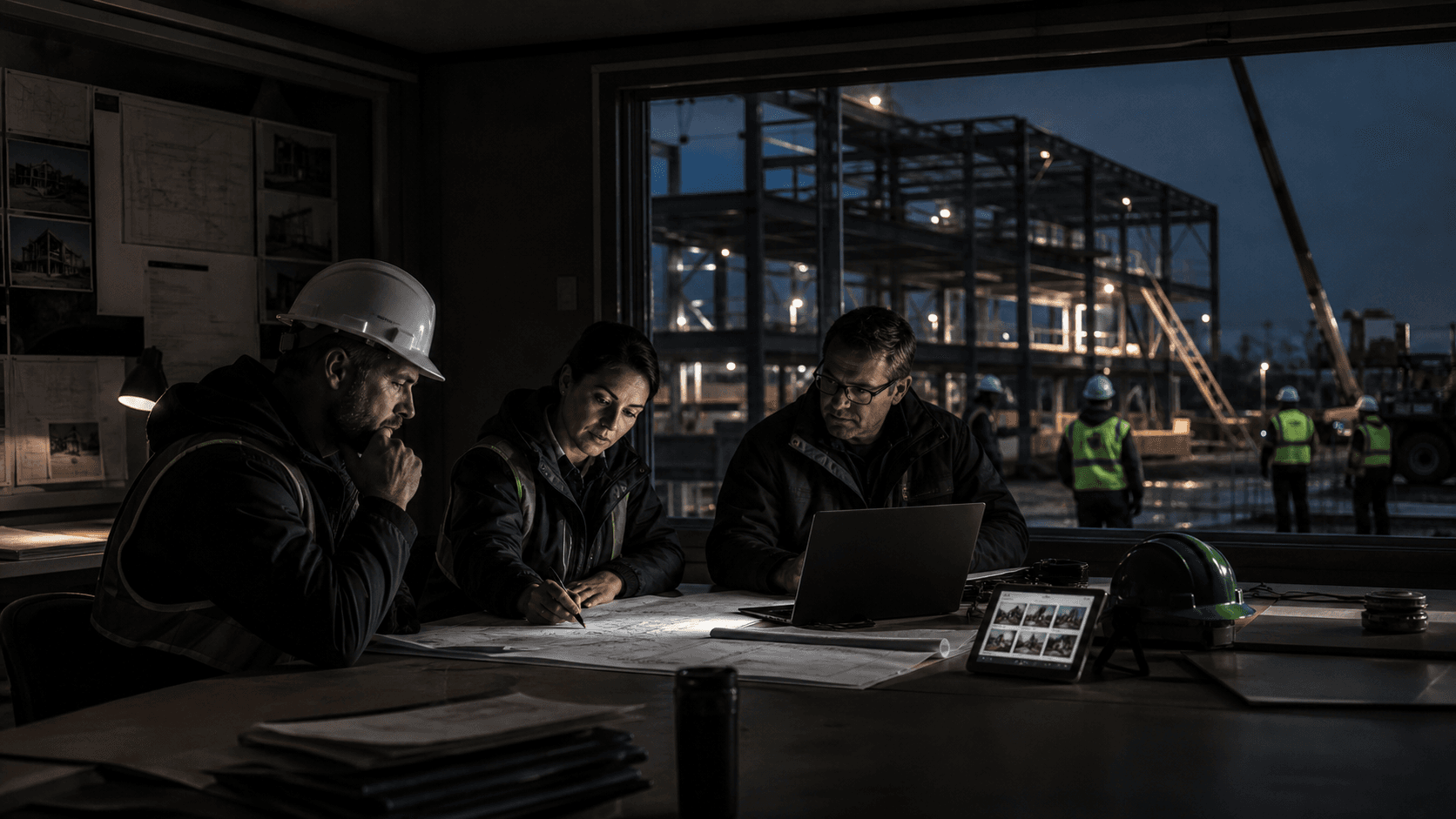 Una operación de construcción conecta oficina, planeación y campo bajo una misma dirección.